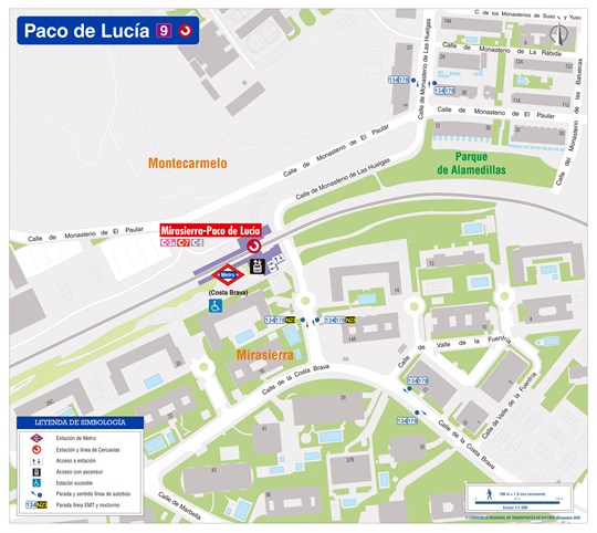 Zonal map of Mirasierra-Paco de Lucía station