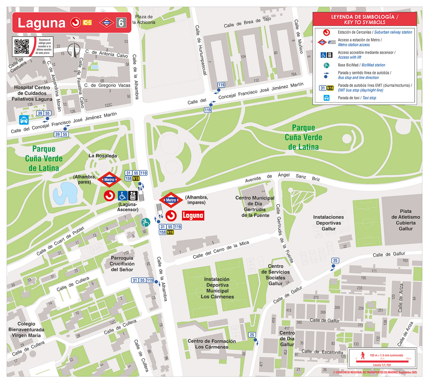 Plano zonal cercanías Laguna