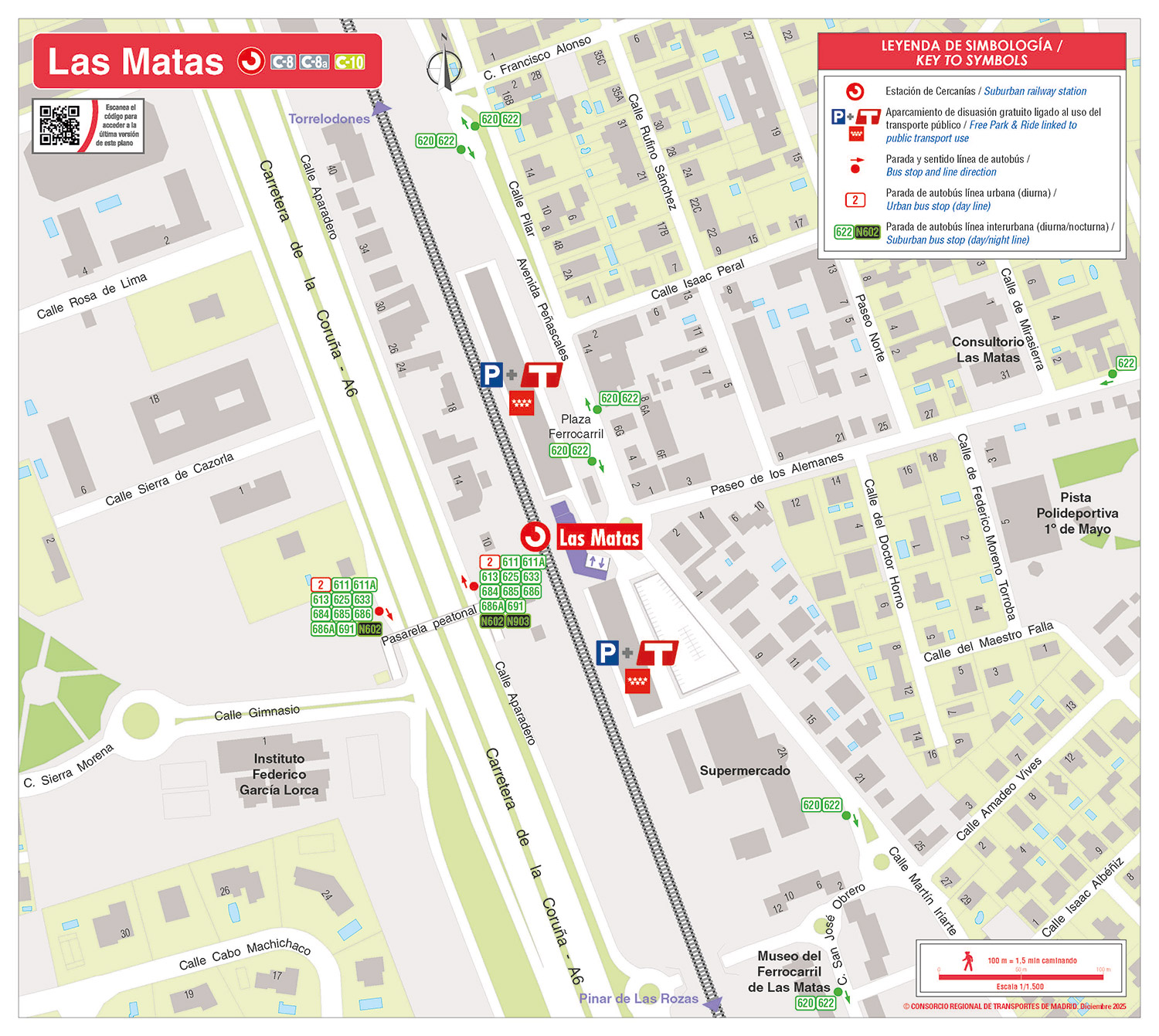 Plano zonal de la estación de Cercanías de Las Matas