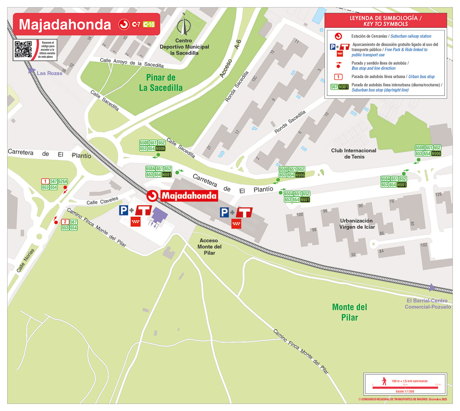 Plano zonal de Majadahonda (Cercanías)