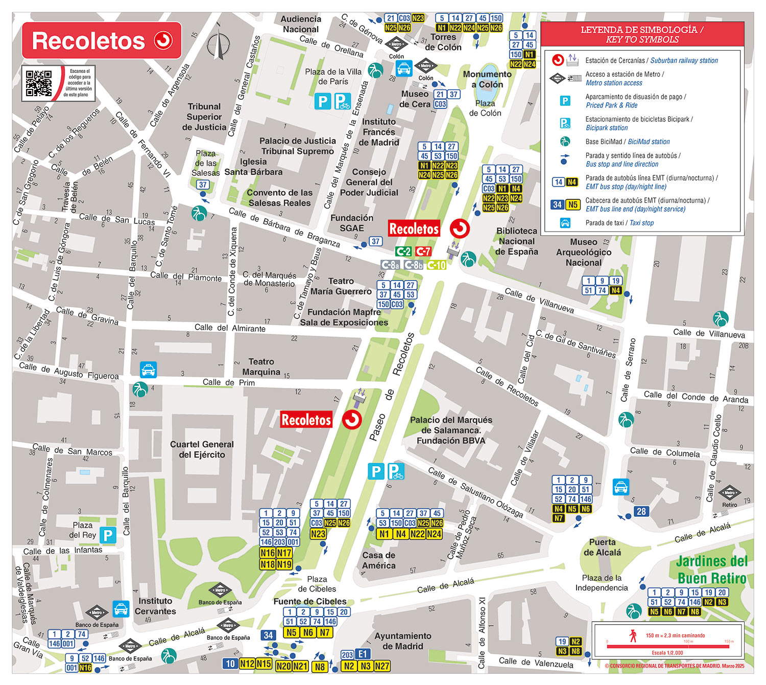 Plano zonal cercanías Recoletos